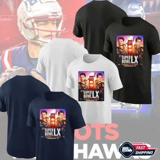 Seahawks Vs NE Patriots Matchup SBowl LX 2026 T-Shirt