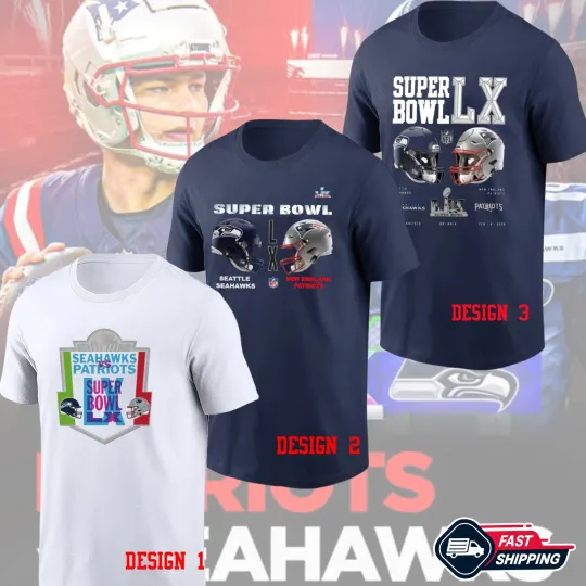 NE Patriots vs Seahawks SBowl LX 8th Feb Matchup T-Shirt