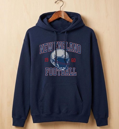 Discover New England Football Hoodie, Vintage Football Helmet Sweatshirt, Boston Football Fan Hoodie, Game Day Pullover, Retro Patriot, College Style