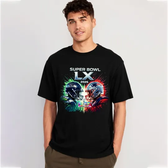 Discover 2026 Patriots vs Seahawks SBowl LX TShirt