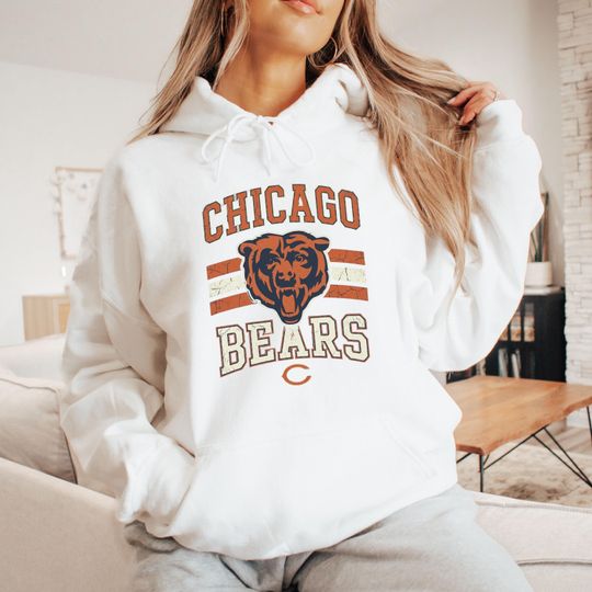 Discover Vintage Football Fan Top, Chicago Bears Retro Sweatshirt Shirt, Distressed Sports Graphic Crewneck, Game Day Outfit
