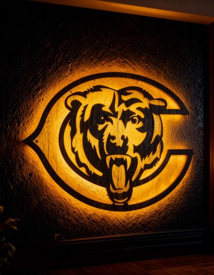 Chicago Bears LED Metal Wall Decor Rainbow Light Sign