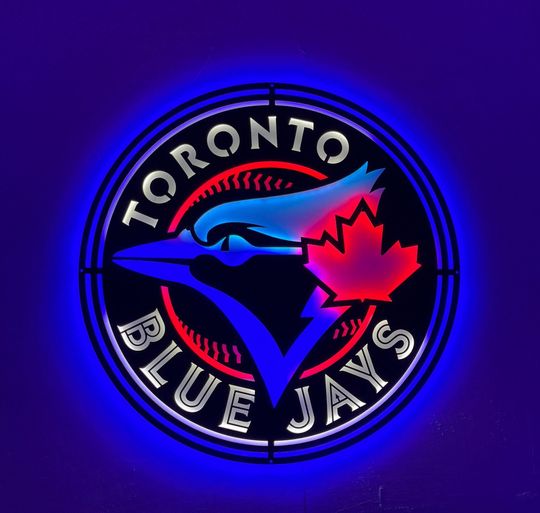 Rainbow Light Die-Cut Metal Sign for ManCave Garage Decor Toronto Jays Sports Team Wall Art