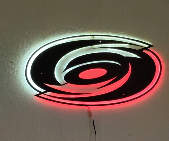 Carolina Hurricanes Metal Sign with LED Lighting - Hockey Team Wall Art for Mancave and Sports Decor