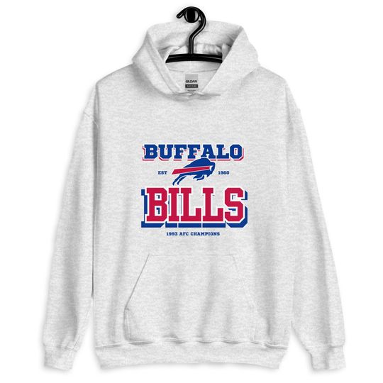 Buffalo Bills Hoodie Unisex Grey Football football Merch