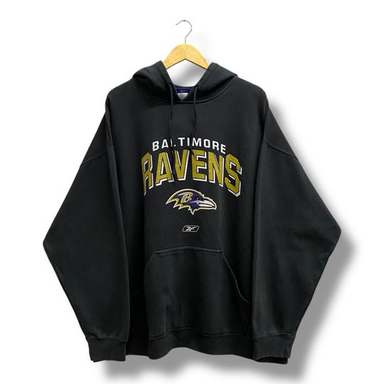Vintage Baltimore Ravens football Hoodie 3XLarge Baltimore Ravens Embroidery Spell Out Logo Sweater Ravens American Football Crewneck Size 3XL