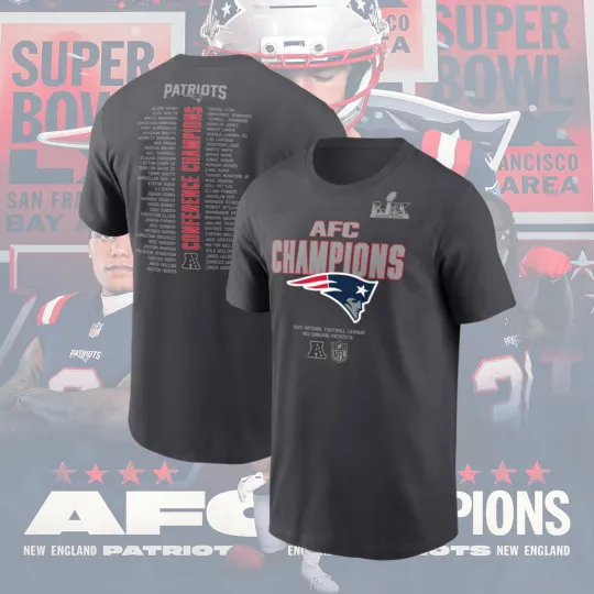 New England Patriots AFC Champions Roster T-Shirt