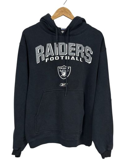 Discover Vintage 00's Reebok Oakland Raiders football Logo Hoodie Size Medium