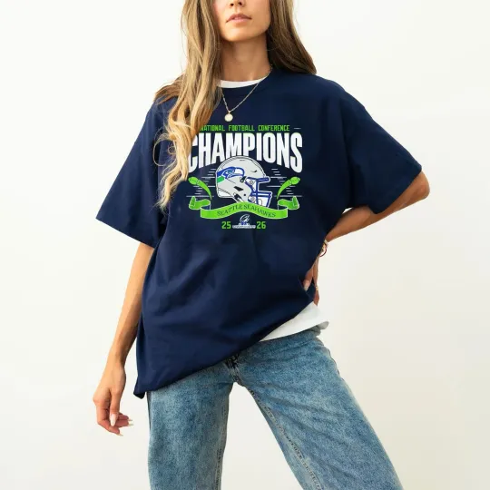 Discover Seattle Seahawks 2025-26 NFC Championship T-Shirt