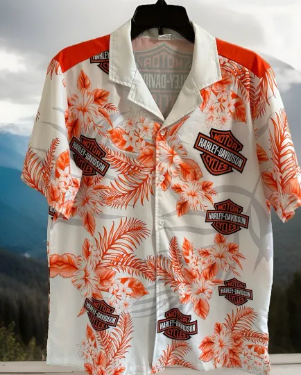 Discover Haarleyy Daviidso'n Hawaiian Shirt Summer Beach Men Hawaiian Aloha Shirt