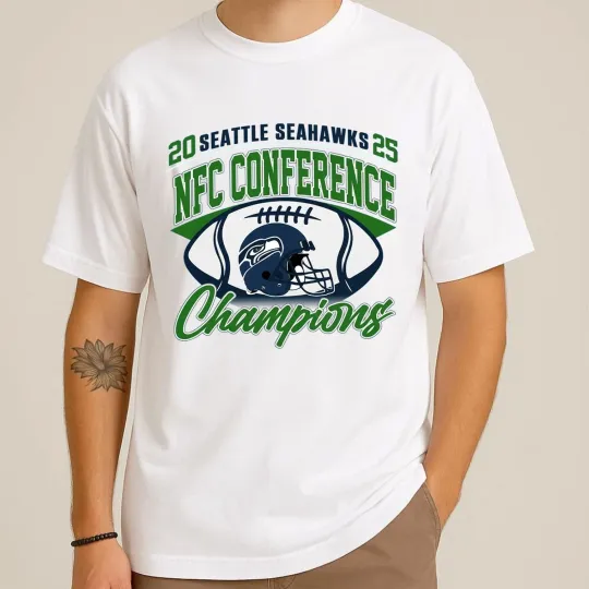 Discover Seattle Seahawks 2025 NFC Champions T-Shirt