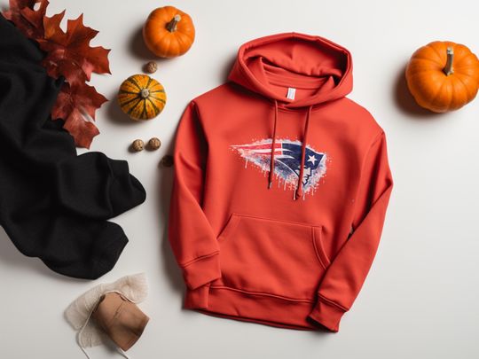 New England Patriots Hoodie: Splatter Paint, football Football Fan Gear