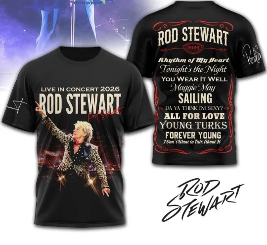 Rod Stewart Live In Concert 2025 3D AOP T-Shirt