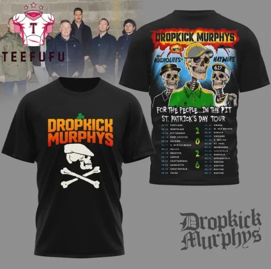 Discover Dropkick Murphys 2026 Tour 3D T-Shirt