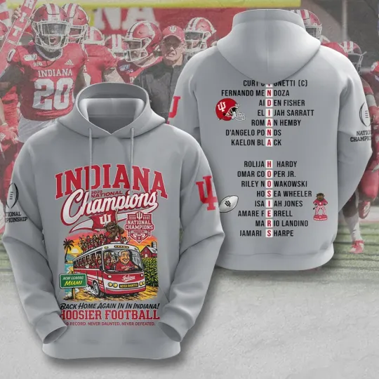 Discover Hoosiers Football 2025 National Champions 3D Hoodie