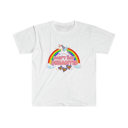 Discover LGBTQ Pride Don't Say DeSantis Unisex Softstyle T-Shirt