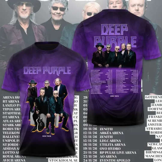 Band Deep Purple Tour 2026 3D T-Shirt
