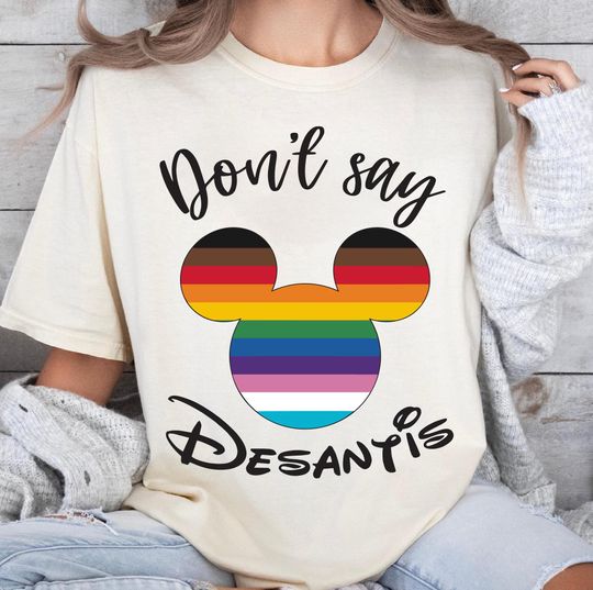 Discover Don't Say Desantis Mickey T-Shirt, Mickey Pride Disney Gender Equality T-Shirt