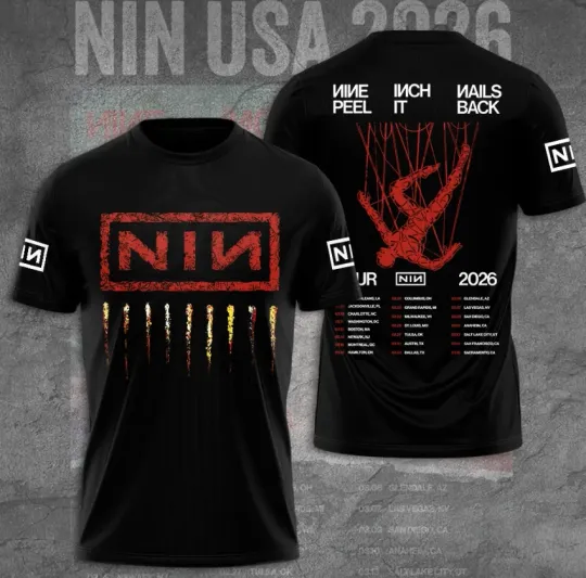 Discover NIN26 Tour 2026 Peel It Back 3D T-Shirt