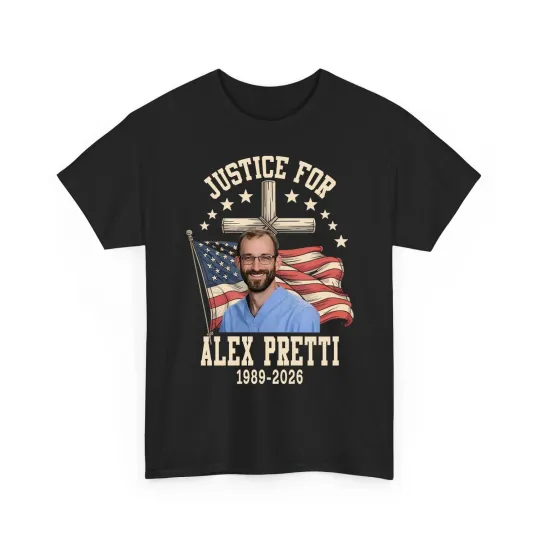 Discover Justice for Alex Pretti Shirt In Memory of Alex Pretti American Flag Vintage Tee
