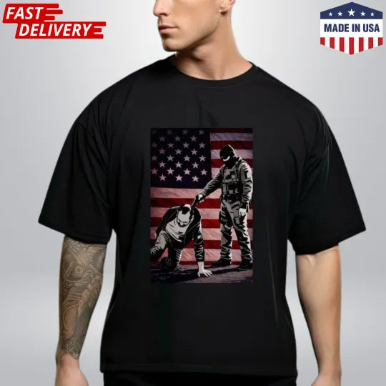 Discover Alex Pretti Was Executed By Ice Flag America Funny T-Shirt