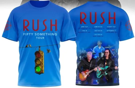Discover Rush Band 2026 fifty something tour 3D T-Shirt