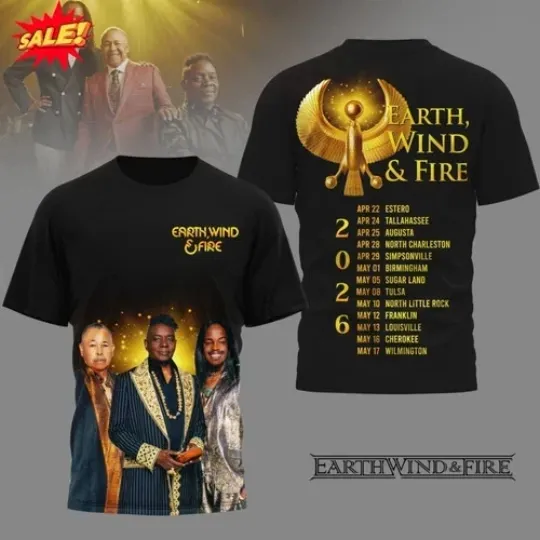 Discover Earth, Wind & Fire 2026 Tour 3D T-Shirt