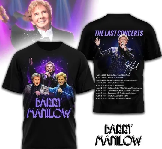 Discover Manilows The Last Concerts Tour 2026  3D T Shirt