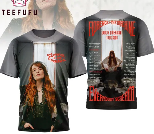 Discover Florence The Machine North American 2026 Tour 3D Shirt