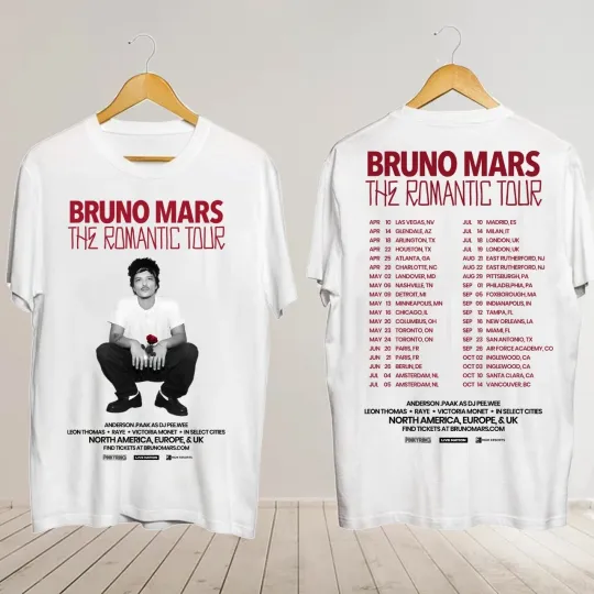 NEW!!!  Brun0 Mars The Romantic Tour 2026  Shirt, Brun0 Mars Gift for Fan
