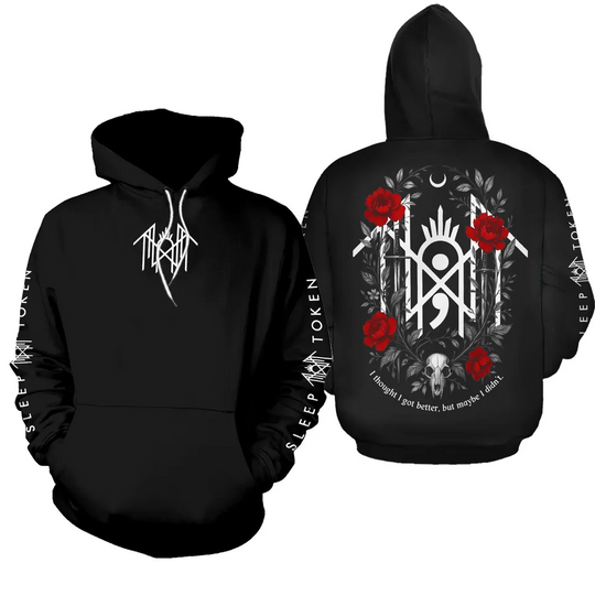 Discover Sleep Token Flowers Red Logo Hoodie Black Tour 2025 New Song Concert
