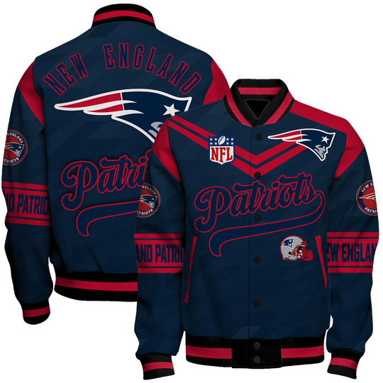 New England Patriots American Football League Pattern Baseball Jacket