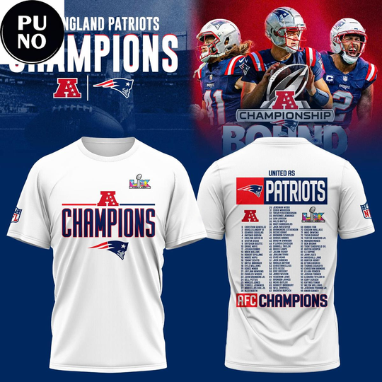 New England Patriots AFC Champions Super Bowl LX 3D T-shirt