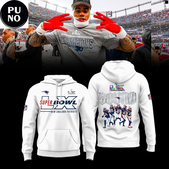 New England Patriots AFC Champions Super Bowl LX Hoodie