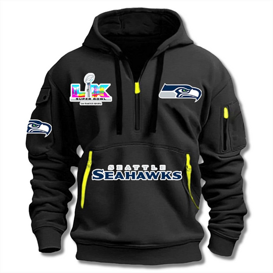 Seahawks SB LX 2026 Quarter Zip Hoodie