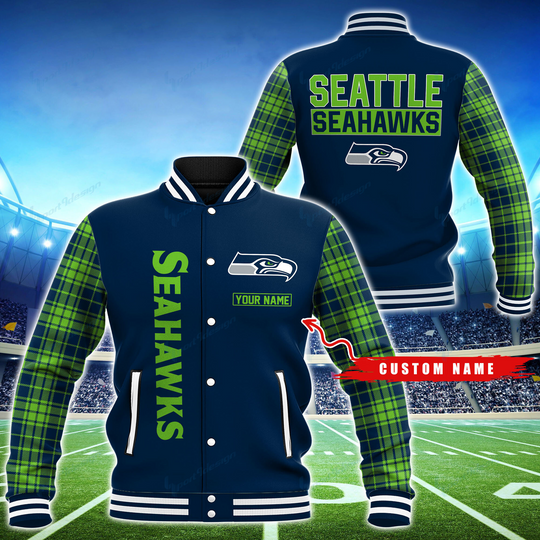Seattle Seahawks Personalized Baseball Jacket