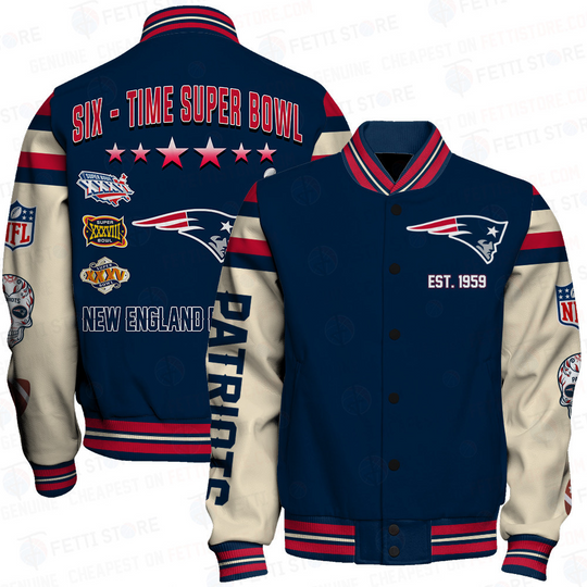 New England Patriots National Football League Champions Print Baseball Jacket