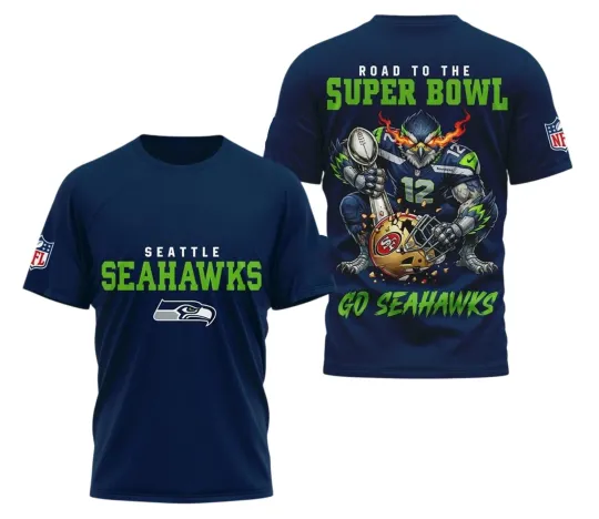 Seattle Seahawks 2026 Road To Super Bowl T-Shirt