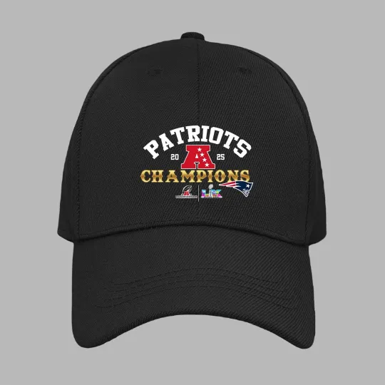 New England Patriots 2025 AFC Champions Baseball Cap