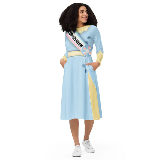 Women's Suffrage long sleeve midi dress | Halloween Costume | Cartoon Cosplay