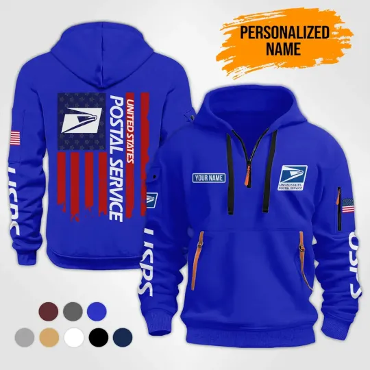 Discover Personalized Name Delivery Postal Service All Over Printed Tactical Hoodies