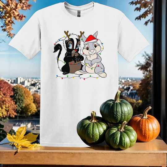 Discover Disney Bambi Thumper And Flower T-Shirt Tshirt T Shirt Hoodie Unisex Men Women Kids (S-5XL) | Gildan Top for Boys & Girls SX61