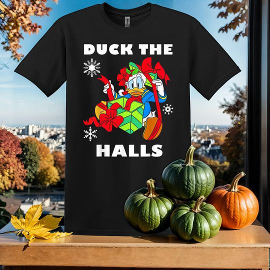 Discover Duck The Halls Donald Duck T-Shirt Tshirt T Shirt Hoodie Unisex Men Women Kids (S-5XL) | Gildan Top for Boys & Girls SY422
