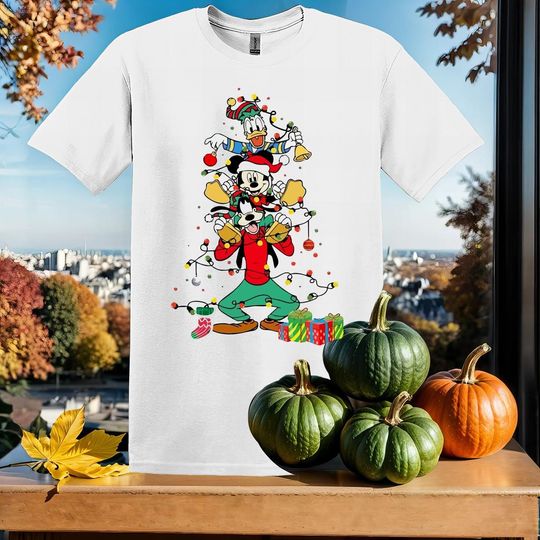 Discover Disney Mickey Friends Christmas T-Shirt Tshirt T Shirt Hoodie Unisex Men Women Kids (S-5XL) | Gildan Top for Boys & Girls SY236