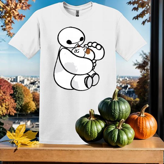 Discover Disney Big Hero 6 Baymax Cat Cute T-Shirt Tshirt T Shirt Hoodie Unisex Men Women Kids (S-5XL) | Gildan Top for Boys & Girls SY112