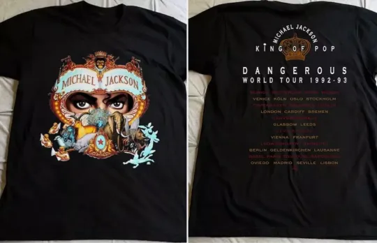 1992 Michael Jackson Dangerous World Tour Black Unisex T-Shirt