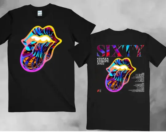 The Rolling Stones Sixty Stones Europe 2022 Tour Double Sided T-Shirt