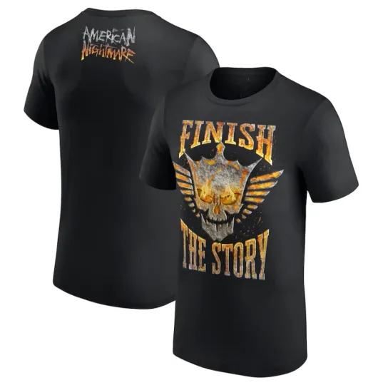 Black Cody Rhodes Finish The Story Double Sided T-Shirt