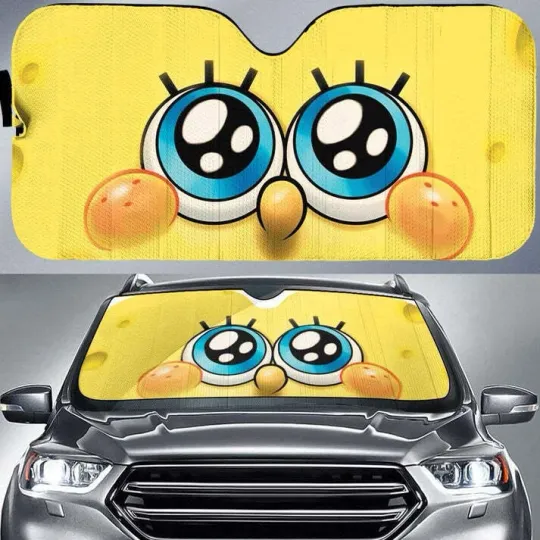 Cute Spongebob Car Sunshade