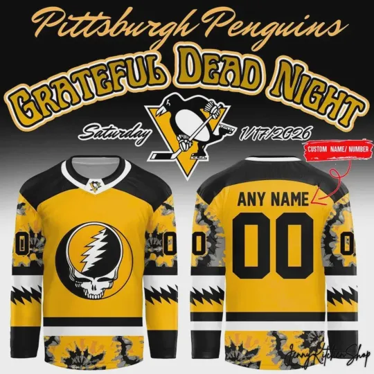 Personalized Pittsburgh Penguins 2026 Grateful Dead Hockey Shirt Men's Fan Gear